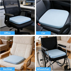 Office Chair Cushion with Straps, Memory Foam Seat Cushion with Removable Cover,