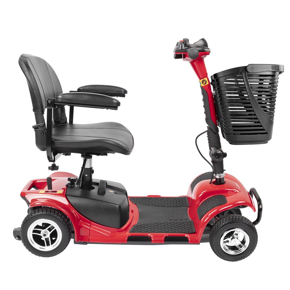 4 Wheels Mobility Scooter Power FoldingTravel Wheelchair Scooter W/ Swivel Seats