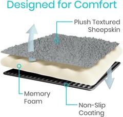 Universal Fit Knee Walker Pad Cover – Soft Gray Memory Foam Cushion, Adjustable