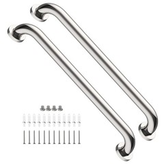 Brushed Nickel Shower Grab Bar 16 Inch – 1 1/4″ Diameter, iMomwee 2 Pack Stainle