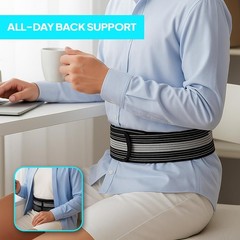 Canviu Back Brace for Lower Pain – Immediate Relief from Large, Black