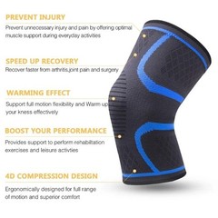 Knee Sleeve Compression Brace Support For Sport Gym Joint Pain Arthritis Relief