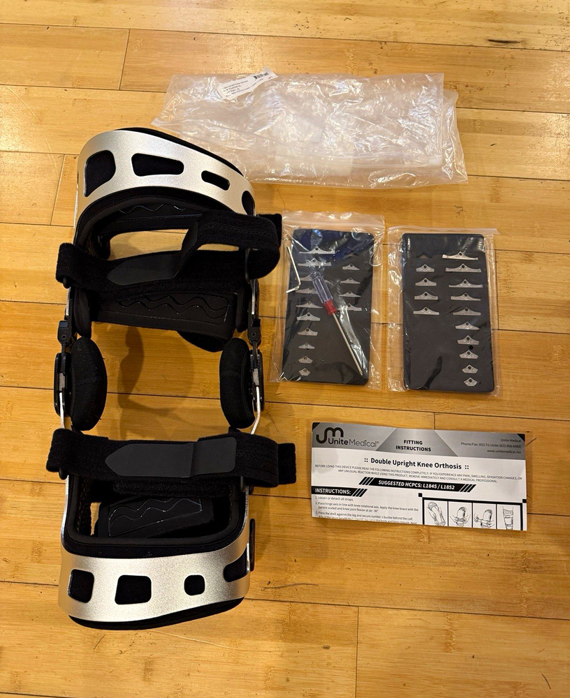 Unite Medical Double Upright Knee Orthosis Right XL Stabilization KO4552R-XL