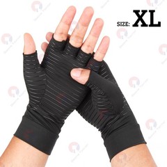 1 Pairs Copper Arthritis Compression Gloves Hand Support Joint Pain Relief Black