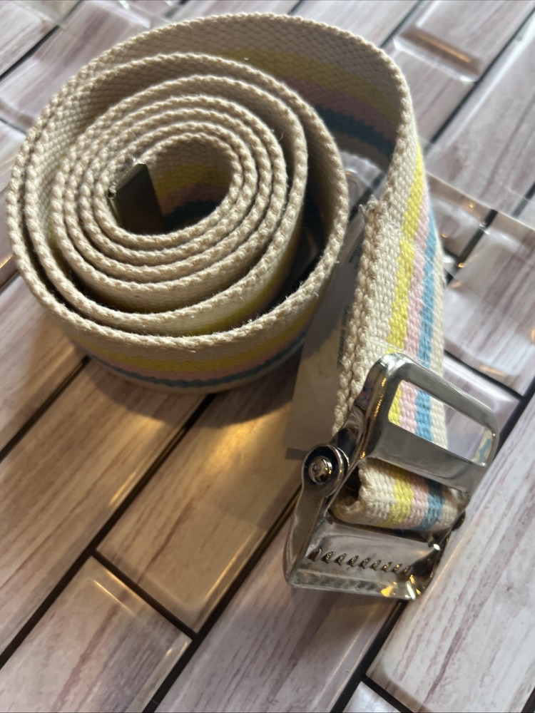 VTG Medline Gait Belt 60″ Length Pastel Stripe 2″ Ivory yellow pink blue Stripe