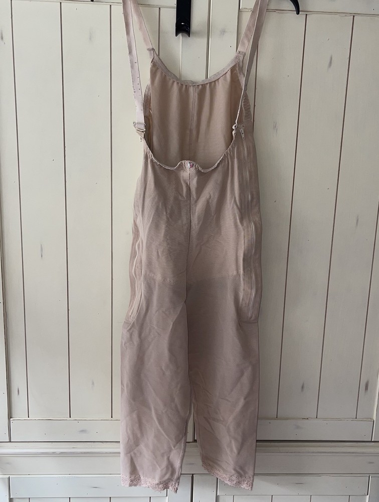 Design Veronique Beige Zipper XL Full Body Surgical Compression Bodysuit #855-H