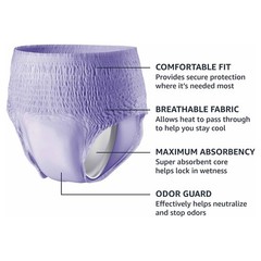 Amazon Basics Womens Protective Underwear Disposable Max Absorbency XL, 16 Count