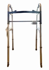Guardian 2-Wheel Folding Adjustable Height Aluminum Walking Frame Silver Gray