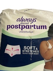 Always Discreet Postpartum Underwear XL RapidDry Core Sensitive Skin 12 Pack NEW