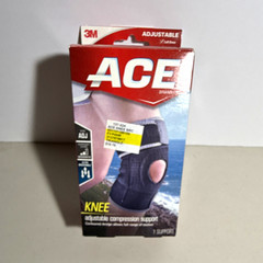 ACE Adjustable Compression Knee Support Brace Neoprene Blend Black 207247