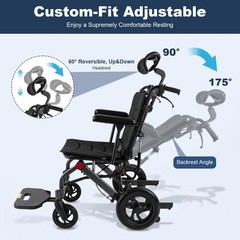 All-terrain Adjustment Backrest Wheelchairs Foldable Wheelchair For Senior 130kg