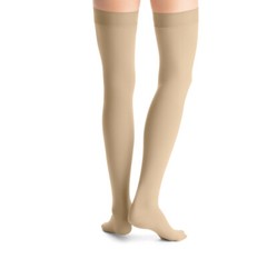 JOBST Women’s Opaque Petite Thigh High Sensitive Top Band 15-20 mmHg Closed Toe