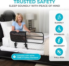 Stander EZ Adjust Bed Rail, Adjustable Senior Bedrail and Safety Assist Railing