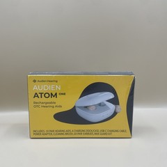 Audien Atom One OTC Hearing Aids Wireless, Rechargeable, Beige SEALED