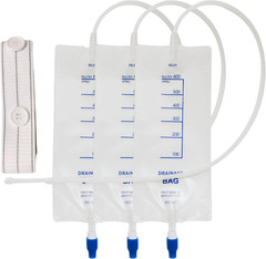 3-Pack 600Ml Clear Nephrostomy Bags, Urine Drainage Bag with 24 Inch Tube and Tw