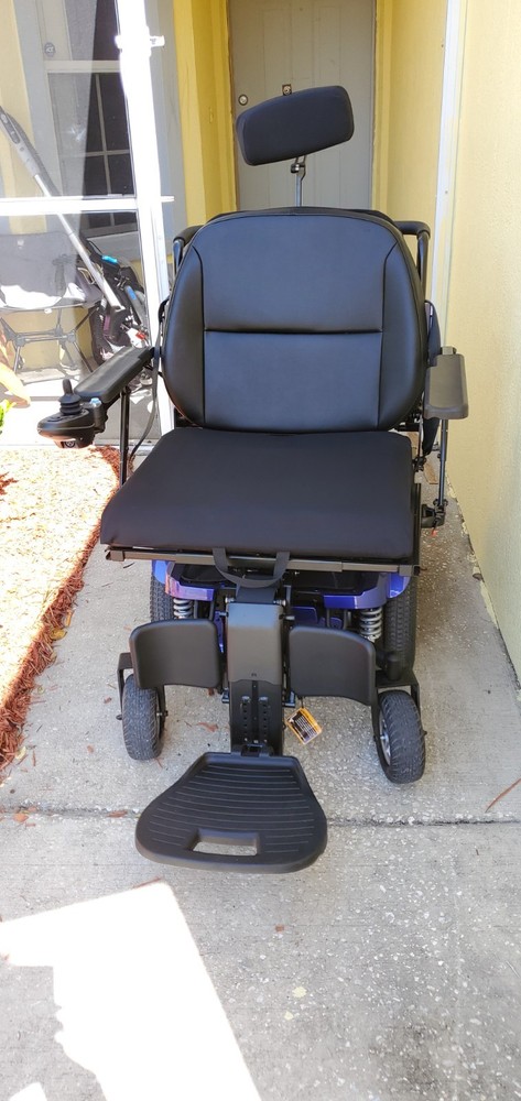Merits Vector HD Power Wheelchair Blue/Black, 450 lbs, Joystick, Tilt In Space