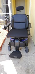 Merits Vector HD Power Wheelchair Blue/Black, 450 lbs, Joystick, Tilt In Space
