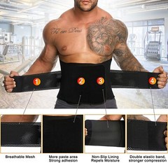 Slimming Body Shaper Mens Neoprene Waist Trimmer Belt Trainer Sauna Sweat Girdle