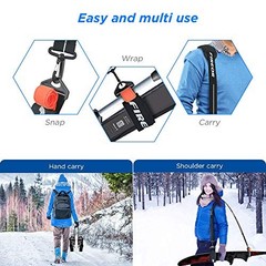 Ski Carrier Strap, Snowboard, Pole and Boot Carry Sling Strap Durable Plastic