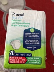 Prevail Per-Fit Adult Unisex Daily Underwear/Diapers – Medium – 1 Pack Of 20