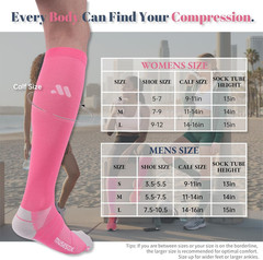 Compression Socks for Women and Men,Knee High 15-20mmHg Graduated Support(3 Pair
