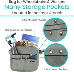 Water-Resistant Wheelchair Bag – XL Compartment for Walkers & Rollators