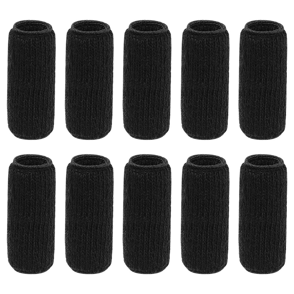 10 Pcs Black Finger Sleeves Compression Brace Splint Arthritis Sports Protector