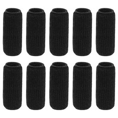 10 Pcs Black Finger Sleeves Compression Brace Splint Arthritis Sports Protector