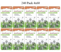 ZeniPower Size A13 PR48 Mercury Free Hearing Aid Batteries Pack of 240