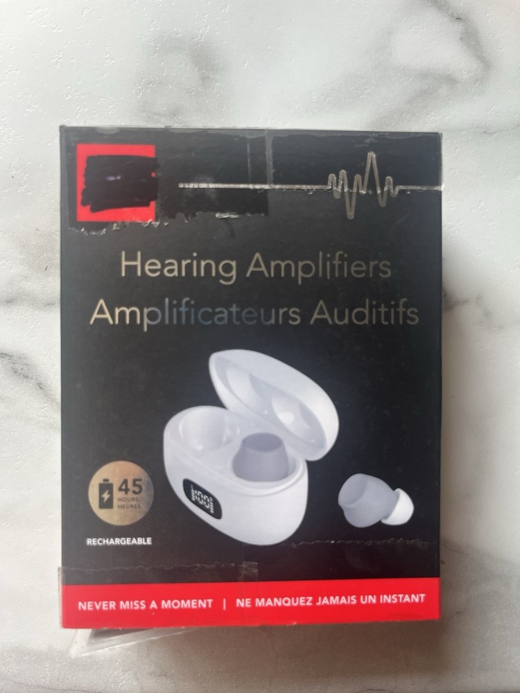 Hearing Aids/ Amplifiers RCA, 45 Hour Battery Life, Rechargeable, Hard Case, NEW