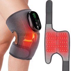 3-in-1 Cordless Knee Massager with Heat Vibration & Red Light Therapy Pain LED