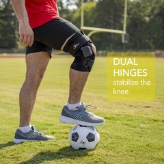 External Deluxe ROM Hinged Knee Brace with Compression Wrap and Open Patella