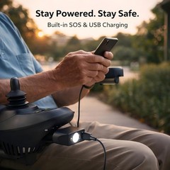 Electric Wheelchair USB Charger with LED Light, 3-Pin XLR Adapter for Night Use