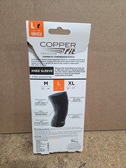 Copper Fit CF2KNLG6 Knee Compression Sleeve – Black