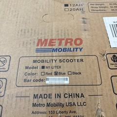 Metro Mobility M1 Scooter in Blue