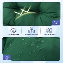 Rocking Chair Cushion, Waterproof and 45x22x4 inches, Dark Green