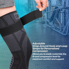 Caspe Full Leg Compression Sleeve for Men & Women Strap Sport Joint Pain Relief