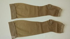 Compression Socks Knee High Open Toe Beige Stocking Support 18-22 mmHg Italy Pai