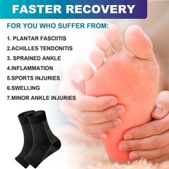 1Pairs Ankle Brace Support Fasciitis Pain Compression Toeless Socks Foot Relief