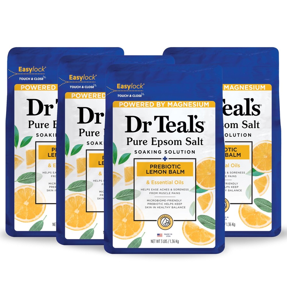 Dr Teal’S Dr Teals Pure Epsom Magnesium Salt Soak Prebiotic Lemon Oil 3 Lbs