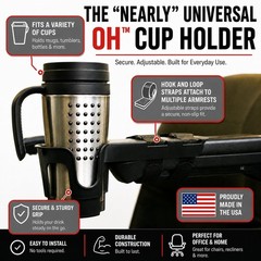 Wheelchair Cup Holder for Armrests – Nearly 1 Count (Pack of 1), Black