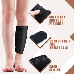 2 Pcs Lymphedema Compression Wraps Calf Adjustable Brace 5 Strap Leg Wraps for L