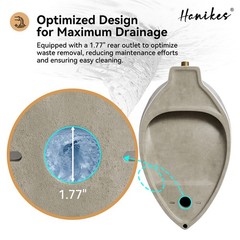 Hanikes UR-480 Round High-Efficiency Urinal, 0.125 GPF, Top Spud, White