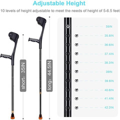 Forearm Crutch for Adults(X1 Unit), Forearm Crutch with Cuffs, Anti-Drop, Crutch
