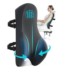 Teemour High Back Support Pillow for Office Chair, Fully Long Back, Dark Grey