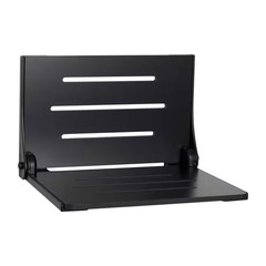 Silhouette Folding Wall Mount Shower Bench Seat in Black Seat with Matte Black F