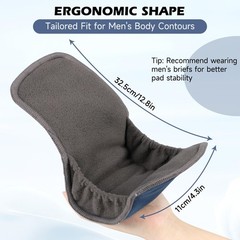 2PCS Reusable Incontinence Pads For Men Washable Absorbent Leakproof Guards