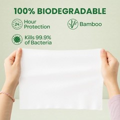 No Rinse Bathing/Shower Wipes Unscented Body Wipes Bamboo & aloe-240/1440 CT-FPN