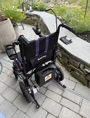 Arshin Foldable Power Wheelchair, 180W 5-Speed Removable Battery 286lb Purple