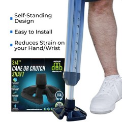 Heavy Duty All Terrain Cane Tip – Sand, Snow, Dirt & Rain Grip – 3/4″ Black